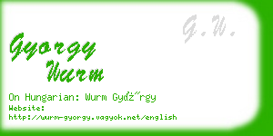 gyorgy wurm business card